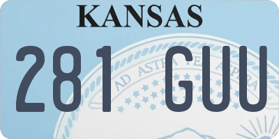 KS license plate 281GUU