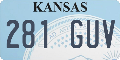 KS license plate 281GUV