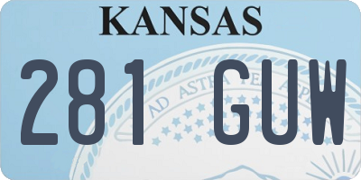 KS license plate 281GUW