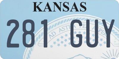 KS license plate 281GUY