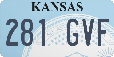KS license plate 281GVF