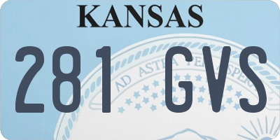 KS license plate 281GVS
