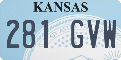 KS license plate 281GVW