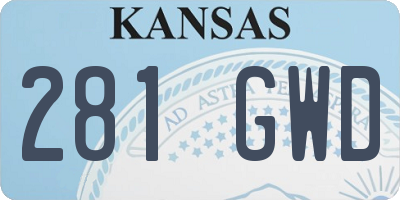 KS license plate 281GWD