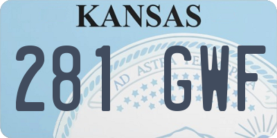 KS license plate 281GWF