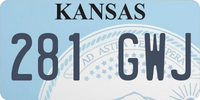 KS license plate 281GWJ