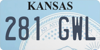 KS license plate 281GWL