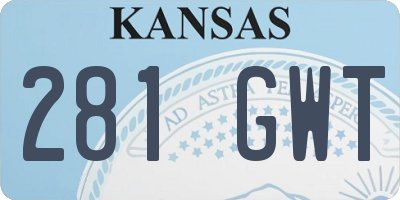 KS license plate 281GWT