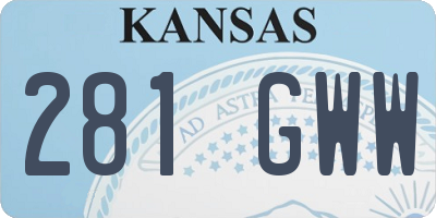 KS license plate 281GWW