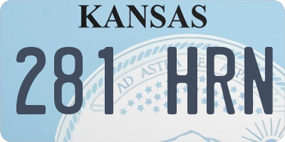 KS license plate 281HRN