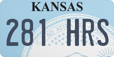 KS license plate 281HRS