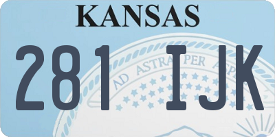 KS license plate 281IJK