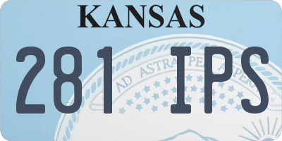 KS license plate 281IPS