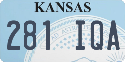 KS license plate 281IQA