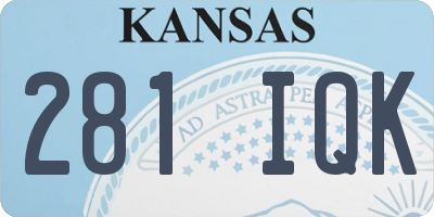 KS license plate 281IQK