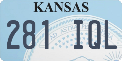 KS license plate 281IQL