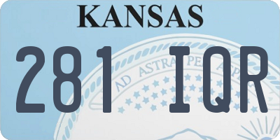 KS license plate 281IQR