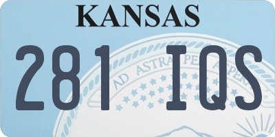 KS license plate 281IQS
