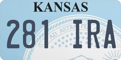 KS license plate 281IRA
