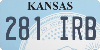 KS license plate 281IRB