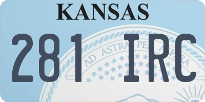 KS license plate 281IRC