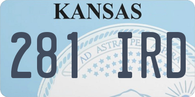 KS license plate 281IRD