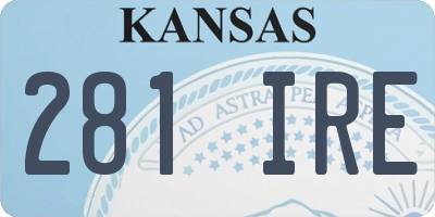 KS license plate 281IRE
