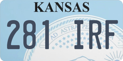 KS license plate 281IRF