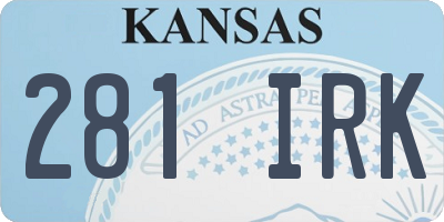 KS license plate 281IRK