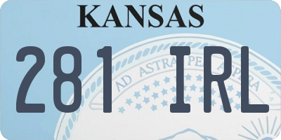 KS license plate 281IRL