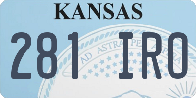 KS license plate 281IRO