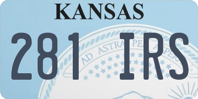 KS license plate 281IRS