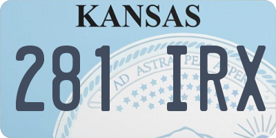KS license plate 281IRX