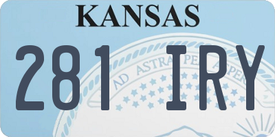 KS license plate 281IRY