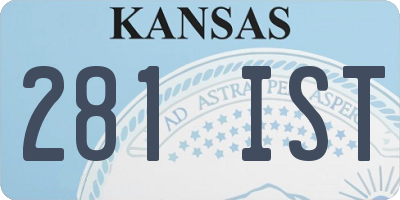 KS license plate 281IST