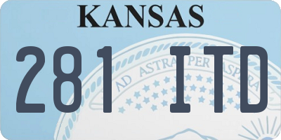KS license plate 281ITD