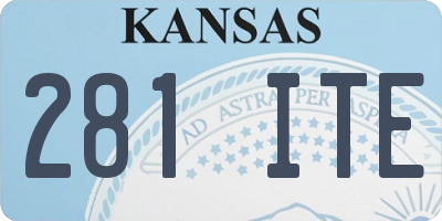 KS license plate 281ITE