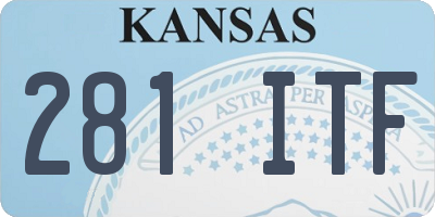 KS license plate 281ITF