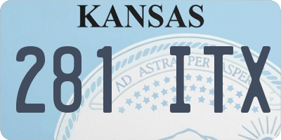 KS license plate 281ITX