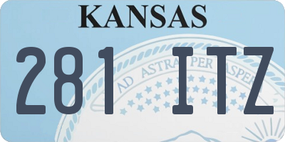 KS license plate 281ITZ