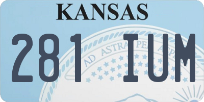 KS license plate 281IUM