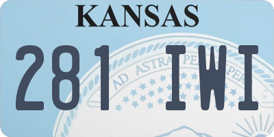 KS license plate 281IWI