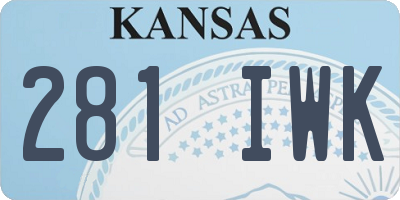 KS license plate 281IWK