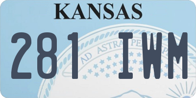 KS license plate 281IWM