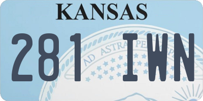 KS license plate 281IWN
