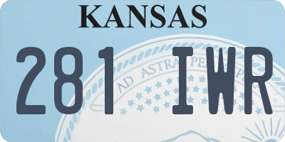 KS license plate 281IWR