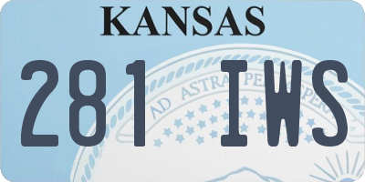 KS license plate 281IWS