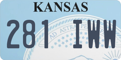 KS license plate 281IWW