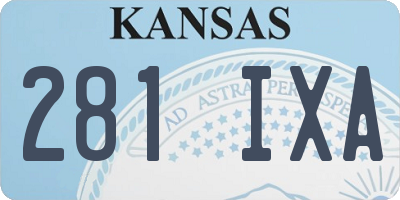 KS license plate 281IXA