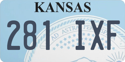 KS license plate 281IXF